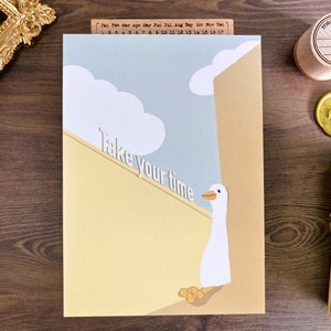 Süße Enten Art Print, A6 Postkarten Druck 350GSM, Kawaii Schlafzimmer Art Print, Schreibtisch Print Set, Ästhetisches Raumdekor, Illustrierter Kunstdruck