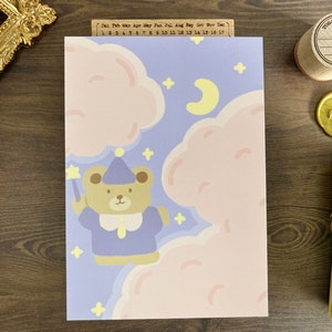 Impressão artística de mago espacial, impressão de cartão postal Galaxy fosco A6 350 g/m², arte kawaii, conjunto de impressão de mesa fofo, decoração estética de sala, impressão artística ilustrada