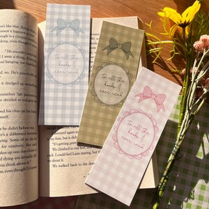 To All The Books I&#39;ve Ever Read Bookmark, Cute Kawaii Pastel Bookmark, Cottagecore Gift For Book Club Lover, Vintage Classic Ticket Reading