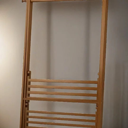 Dark Wooden Bamboo Foldable Garment Rack Hanger Clothes Rail Etsy UK