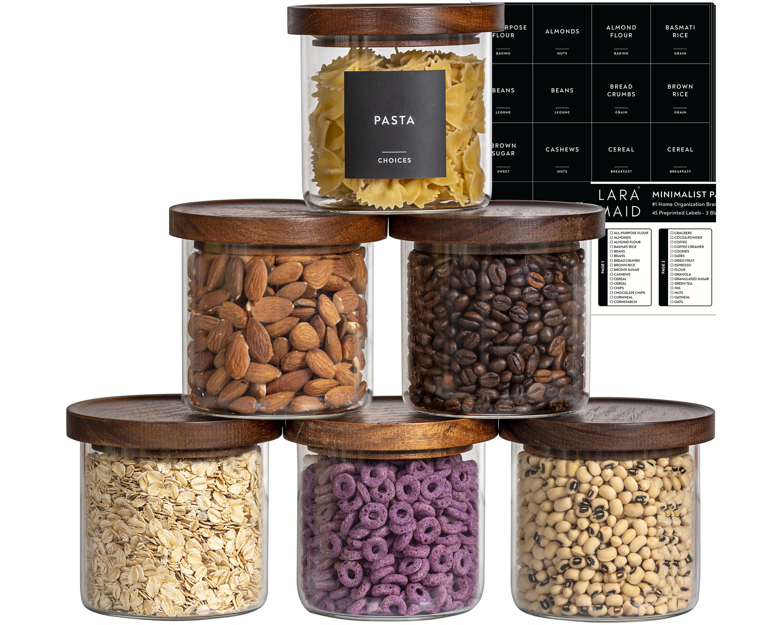 Glass & Acacia Food-Storage Bowls