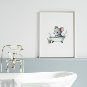 Poster "Bademaus"| A4 | Kinderzimmerposter | Kinderposter | Poster | Baby | Geschenk | Mäuseposter | Kinderzimmer | Babyzimmer | Badezimmer