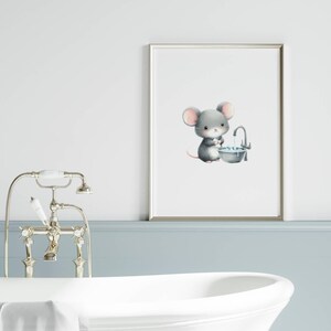 Poster "Händewasch-Maus"| A4 | Kinderzimmerposter | Kinderposter | Poster | Baby | Geschenk | Mäuseposter | Kinderzimmer |Badezimmer