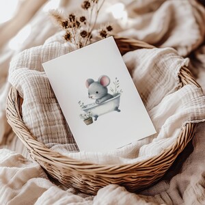 Postkarte „Bademaus“ | A6 | Grußkarte | Brief | Briefpapier | Karten | Kinderzimmer