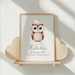 Geburtsposter | Namensposter | Personalisierbar | Tiermotiv | Poster | Geschenk Geburt | Taufe | Babyparty | Geburtsdaten