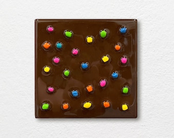 3D COSMIC Mini BROWNIE / Resin Wall Art / Quirky Decor / Room Decor / Magic Brownie Art / Faux Food Art