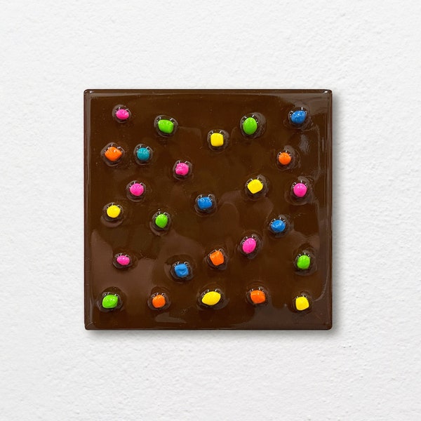 3D COSMIC Mini BROWNIE / Resin Wall Art / Quirky Decor / Room Decor / Magic Brownie Art / Faux Food Art