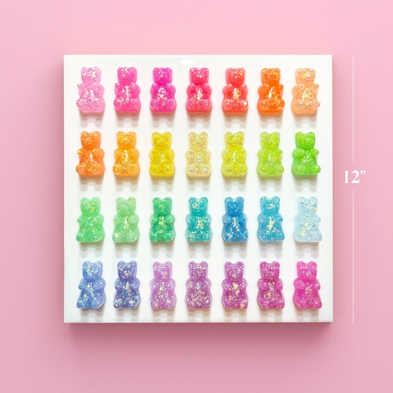 LARGE GUMMY BEAR 3D Wall Pop Art / Rainbow Glitter Resin Handmade