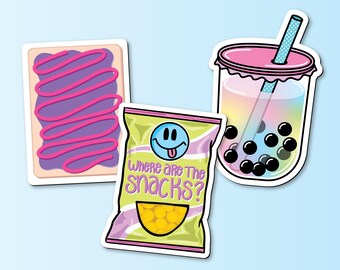 SNACKS MAGNET SET - Illustrated magnet set - food magnets