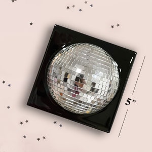 3D SMALL DISCO BALL Wall Art - Resin Disco Ball 3D Room Decor - 5in x 5in