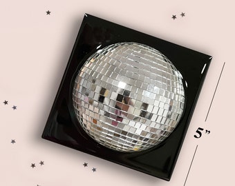 3D SMALL DISCO BALL Wall Art - Resin Disco Ball 3D Room Decor - 5in x 5in