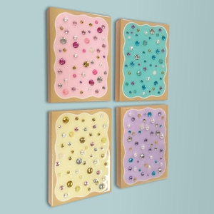 Gem POP TART Inspired BUNDLE - 4 Pack of Faux Pastries - 3D Resin Food Art - Wall Decor - Quirky Wall Art - Faux Food-Multiple Sizes