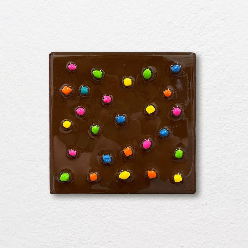 3D COSMIC Mini BROWNIE / Resin Wall Art / Quirky Decor / Room Decor / Magic Brownie Art / Faux Food Art image 1