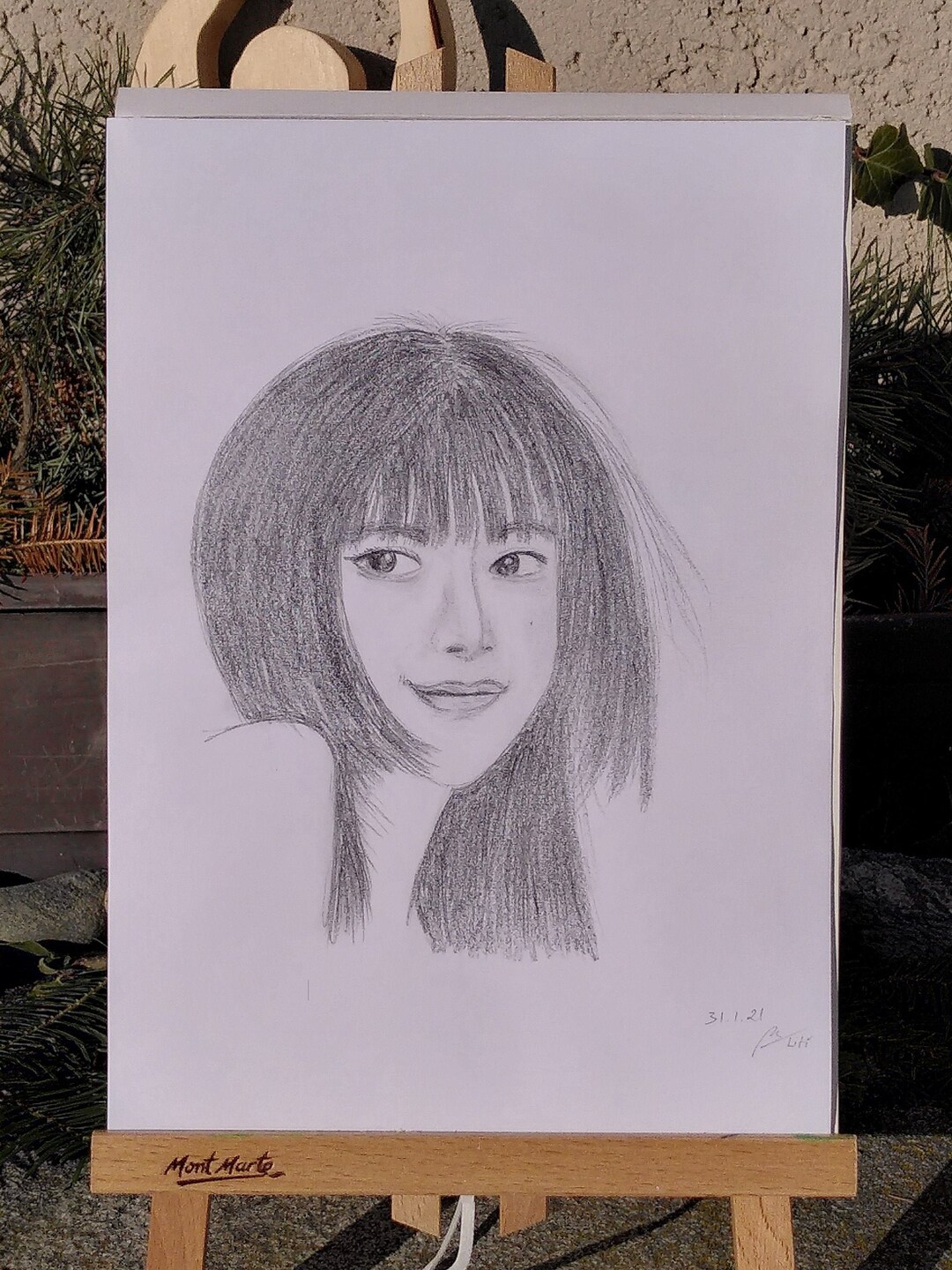 Pencil Drawing Girl Portrait Etsy