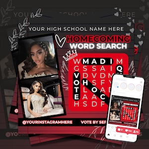 Homecoming Queen Flyer, Homecoming Flyer, Vote for Me Flyer, Homecoming King, Campaign Flyer Template for Canva, High School Homecoming HOCO