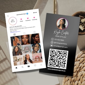 2024 Instagram Visitenkarte IG Visitenkarte Lash Tech Visitenkarte QR-Code Visitenkarte Instagram Template DIY Canva