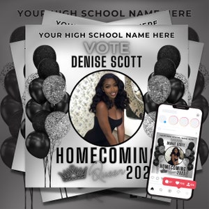 Homecoming Queen Flyer, Homecoming Flyer, Vote for Me Flyer, Homecoming King, Campaign Flyer Template for Canva, High School Homecoming HOCO