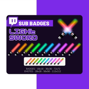 Lightsaber Twitch Sub Badge Bundle, Emote, Streamer Emoji, Cheer Badge, Subscriber Badge, Bit Badge, PNG File, Clip Art Digital Vector
