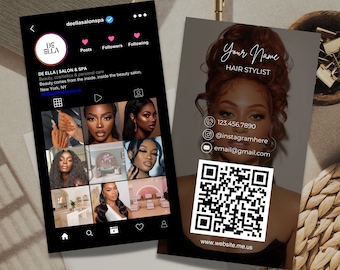 2025 Instagram Business Card IG Business Card Lash Tech Business Card QR code Business Card Instagram Business Card Template DIY Canva