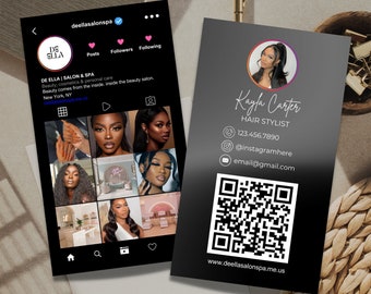 2025 Instagram Business Card IG Business Card Lash Tech Business Card QR code Business Card Instagram Business Card Template DIY Canva