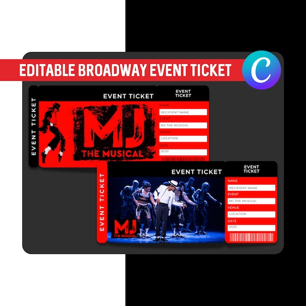 Mj the Musical Birthday Ticket Etsy