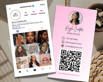 2025 Instagram Business Card IG Business Card Lash Tech Business Card QR code Business Card Instagram Business Card Template DIY Canva