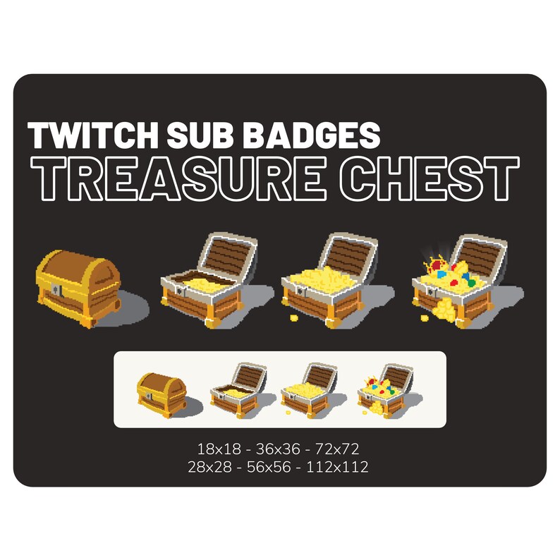 Treasure Chest Twitch Sub Badge Bundle Twitch Emote Etsy.de