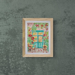 Fine Art Print – Print of my original Watercolor Painting &quot;Bloomy terrace&quot;