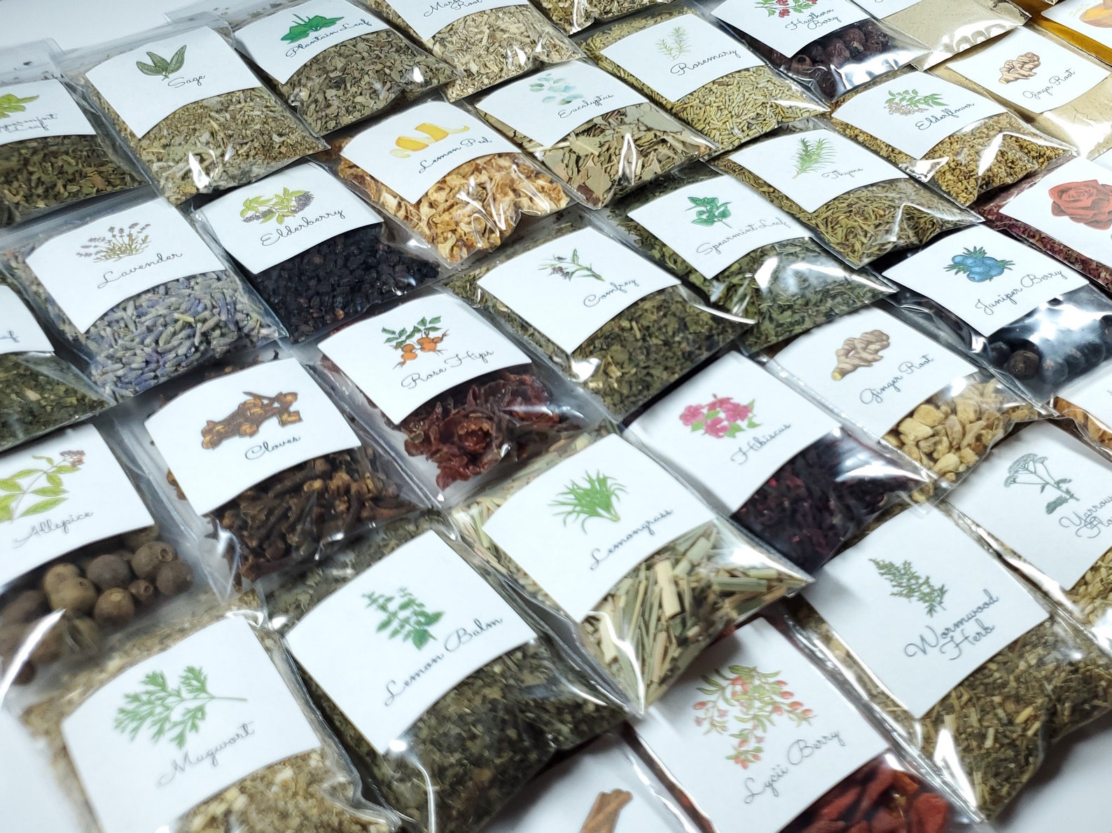 Dried Herb Sample Pack YOUR CHOICE of 645 Organic Dried Etsy