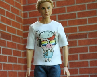 Handmade Fashion Doll Clothes. T-Shirt and Pants for Dolls.