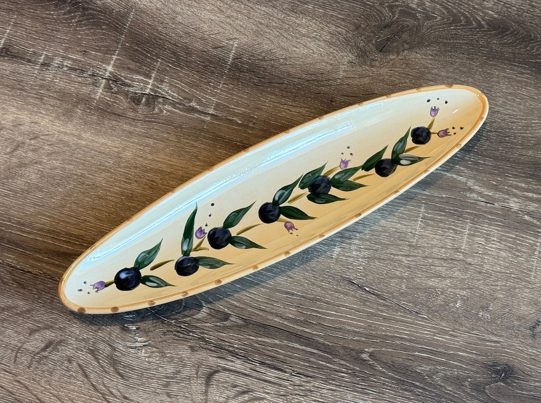 Tabletops Unlimited Boulevard Handpainted Serving Platter Tray Etsy