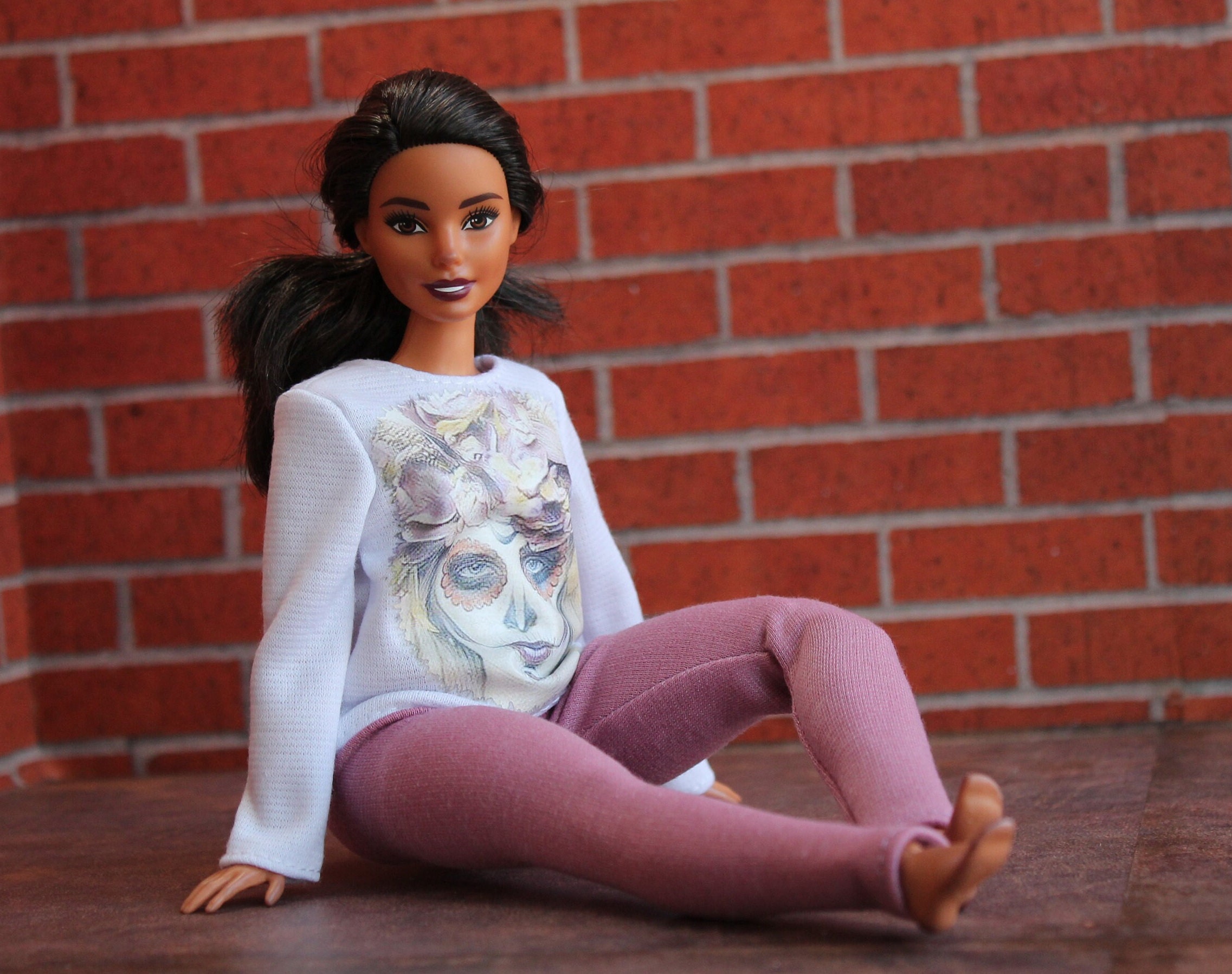 Handmade Curvy Size Fashion Doll Clothes. Blouse and Leggings - Etsy  Singapore