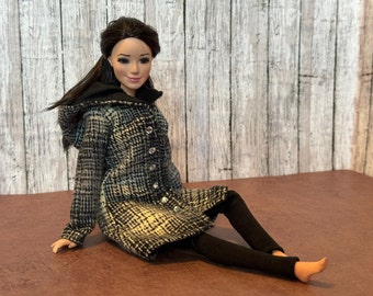 Handmade Fashion Doll Clothes. Coat and Leggings for Dolls.