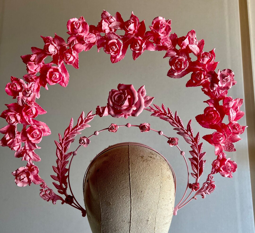 Pink Rose Headpiece - Etsy