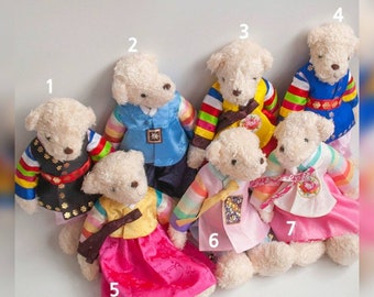 STYLES 1, 2, 4, 6 remain. Hand made in korea hanbok teddy bear unique korean gift korean wedding birthday baekil dohl korea korean toy