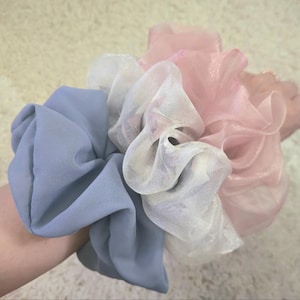 Oversized Chiffon & Organza Scrunchie: Extra Large Fluffy Hair Tie