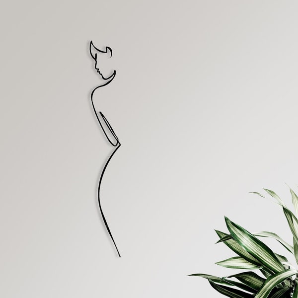 Metal Wall Decor, Metal Women Wall Art, Minimalist Female Body Decor, Women Home Decor Metal, Metal Home Decor, Line Wall Art, Home Wall Art