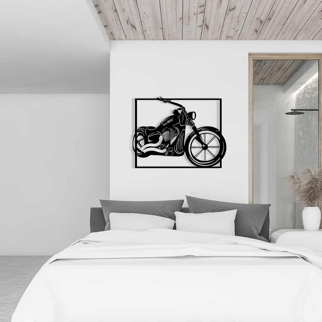Metal Wall Decor, Metal Motorcycle Wall Decor, Metal Harley Office Wall