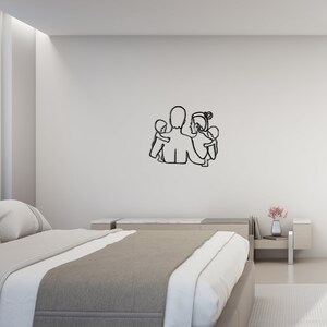 Family Metal Wall Decor, Mother Father Child Figure, Family Wall Photo ...