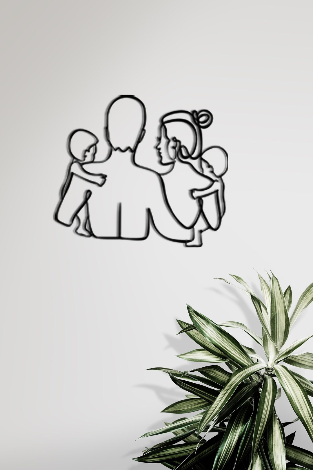 Family Metal Wall Decor, Mother Father Child Figure, Family Wall Photo ...