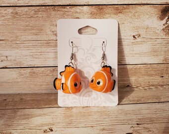 Earrings Fish In A Bag Statement Jewelry Finding Nemo Dory Hanging Earrings Halloween Darla Earrings Disney Ugly Handmade