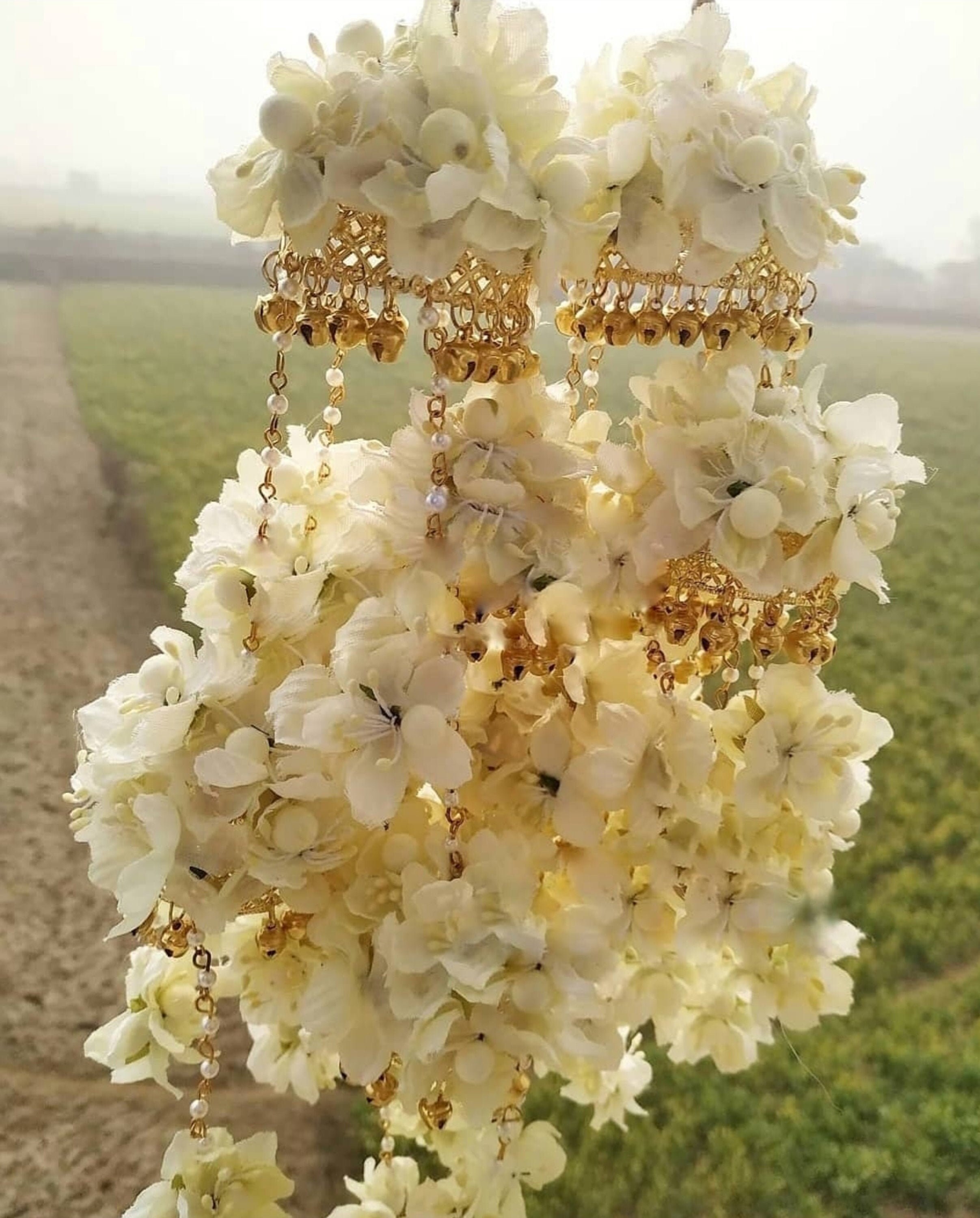 Beautiful handmade white colour flower kalire pair for bride Etsy
