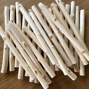 Geschälte Birkenholz Stäbchen (4 Stk) - 20 cm Makramee Webzubehör