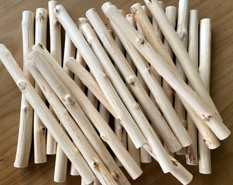 Peeled Birch Wood Sticks (4 Pcs) - 7.87in Macrame Weaving Supplies