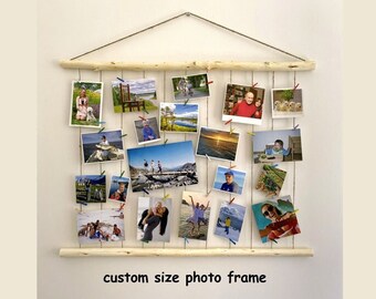 Twine Photo Display With Mini Pegs Natural Wood Photo Frame Vertical ...