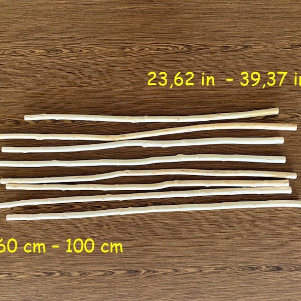 Debarked Long Birch Wood Sticks Macrame Hanging Dowel Different sizes  for Hangings Tapestries and Craft Projects Real Branch Wooden Pole