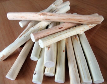 Set di bastoncini di legno scortecciati da 20 cm (4 pezzi) per progetti di macramè e tessitura, arazzi da appendere