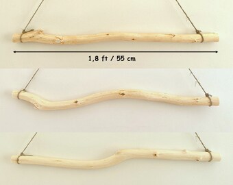 Debarked 1,8ft / 55cm Wood Sticks for Hangings Tapestries and Craft Projects From Real Branch Curved Stick Macrame Hanging Dowel Wooden Pole