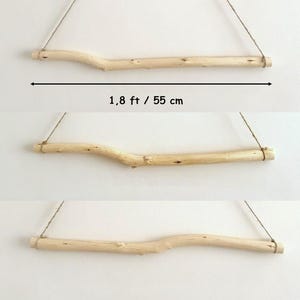 Holzstäbe 55 cm zum Aufhängen von Wandteppichen und Basteln Aus echtem Ast Gebogene Stange Makramee Holzstange Geschälter Hängedübel
