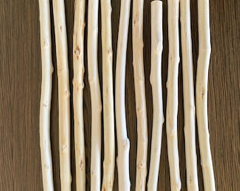 Bastoncini di legno di betulla sbucciati, perni per appendere macramè, diverse misure per appendere arazzi e progetti artigianali, realizzati con veri rami di legno.